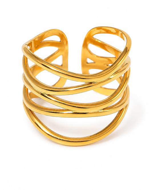 Golden Wave Ring