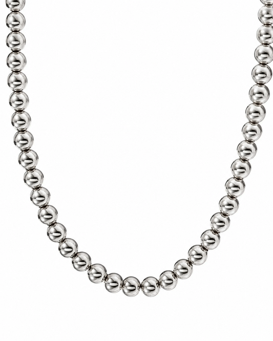 Beaded Necklace Silver